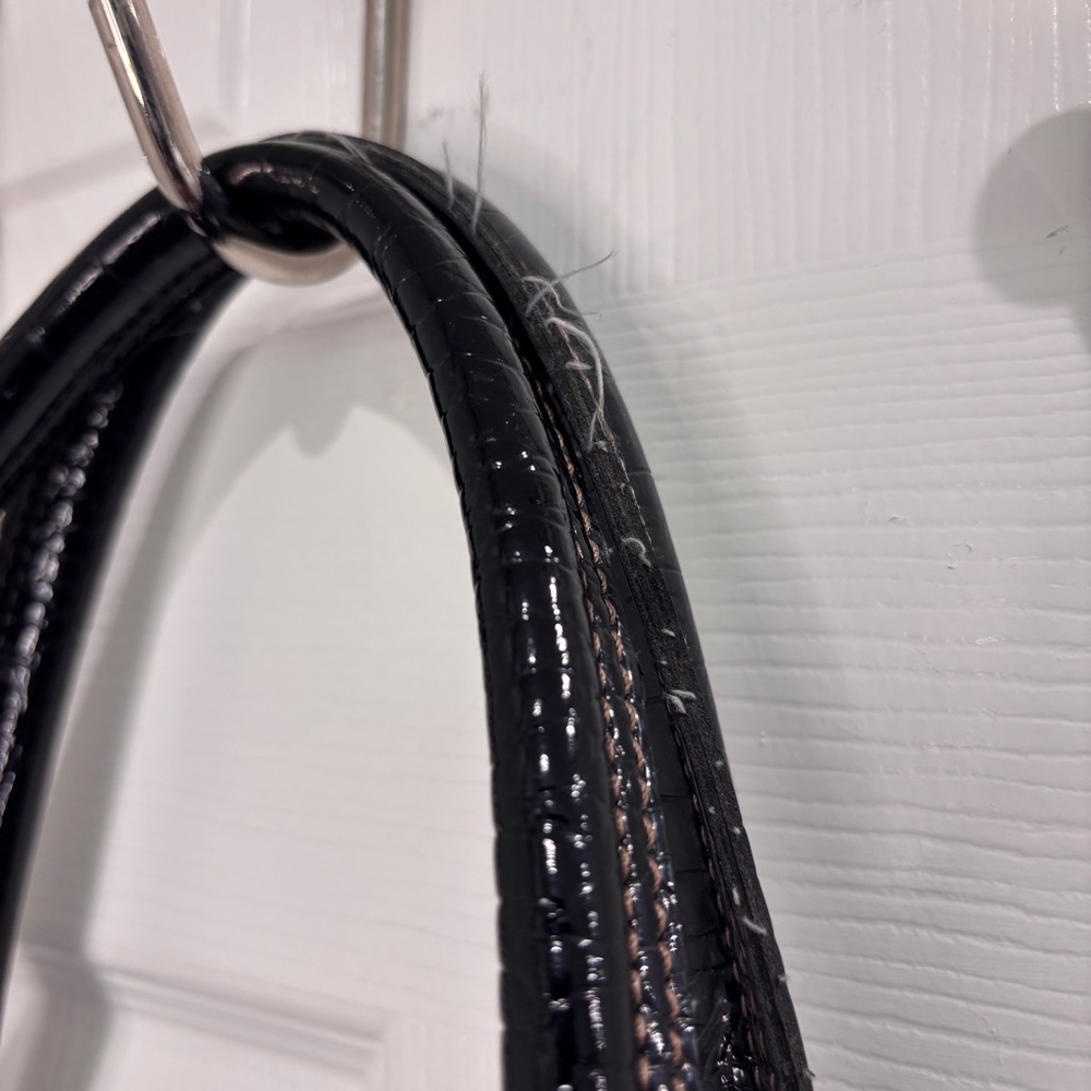 Liz Claiborne Black Crocodile-Embossed Handbag - Picture 4 of 7